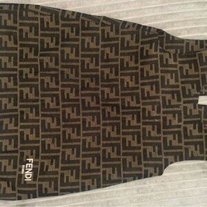 Fendi Tan and Black Geometric Dress